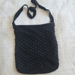 Lindor Black Crochet Shoulder Bag - Classic Women's Bag